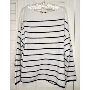 Naadam Sweater Womens XL 100% Cashmere striped boat neck sweater